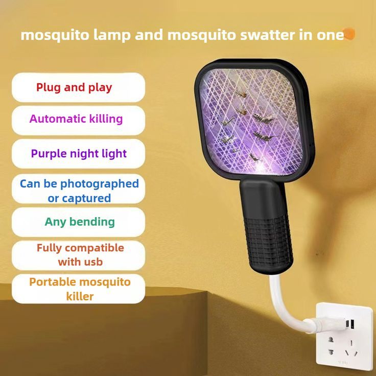 Mini USB Mosquito Killer Lamp – Portable Electric Mosquito Trap, UV Insect Killer Night Light for Home, Silent & Energy Efficient Bug Zapper