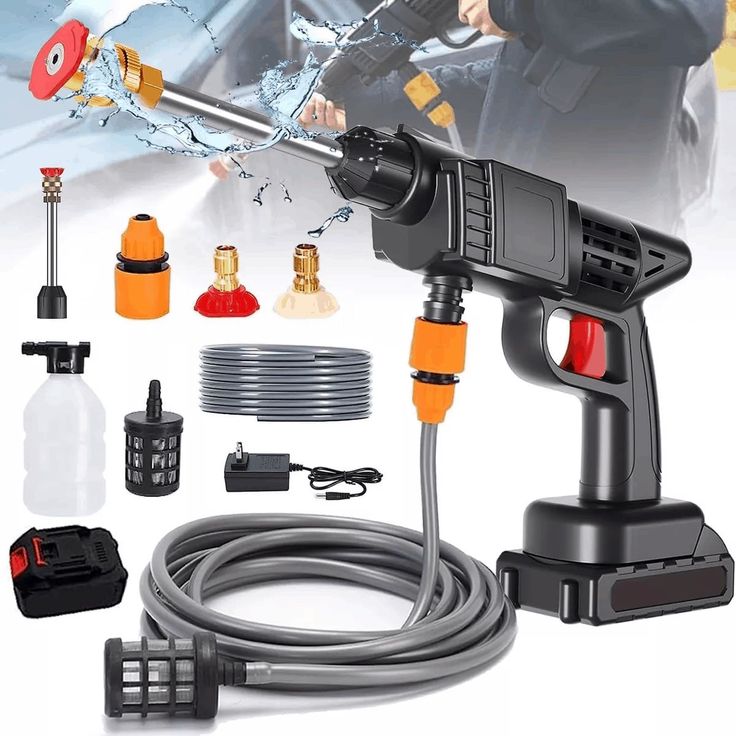 Automatic Cordless Car Wash Spray Gun 48V High Pressure Wireless Foam Jet Washer Rechargeable Lithium Battery Portable Cleaner